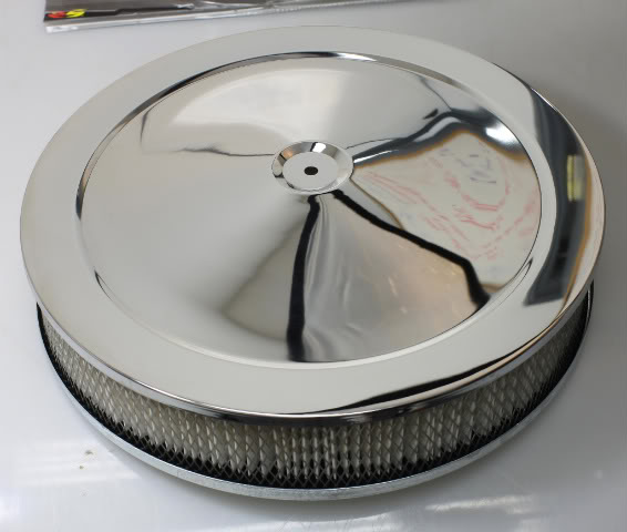 BLACK 14 Round Air Cleaner Top Ford Chevy Mopar BBC SBC GM Street Rod Lid